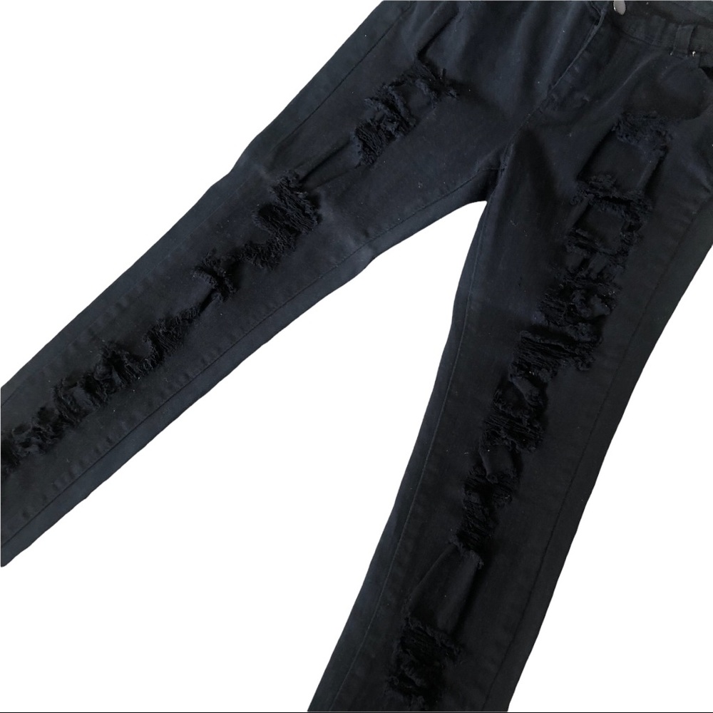 Black Distressed Skinny Jeans
